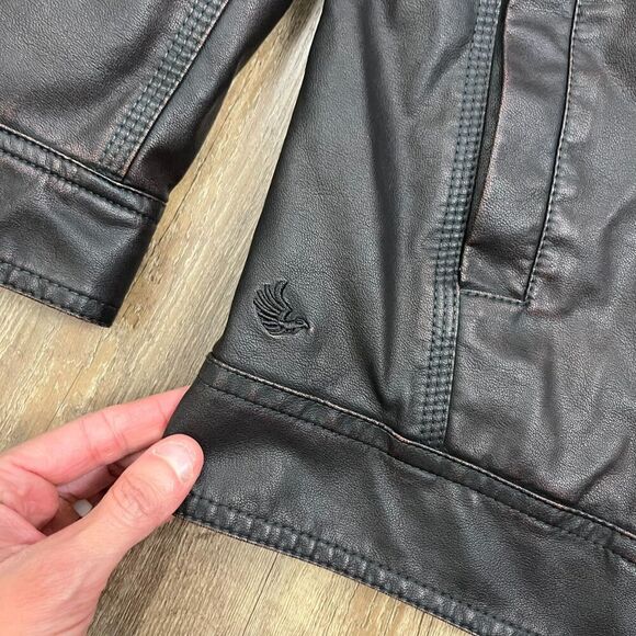 Cody James Leather Moto Distressed Brown Jacket Full Zip Western Men's XL Lined - Picture 6 of 11